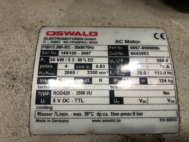 Oswald Elektromotor FQD13.2WI-IEC für Krauss Maffei Schneckenantrieb