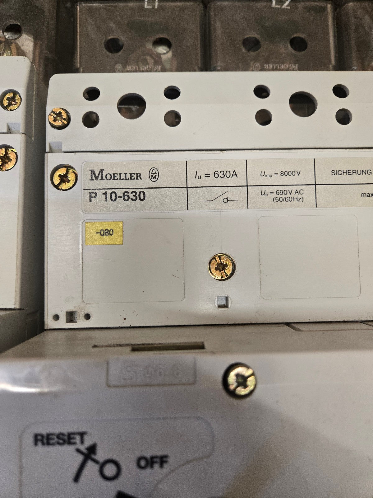 Hauptschalter Moeller P10-630 & P10-400